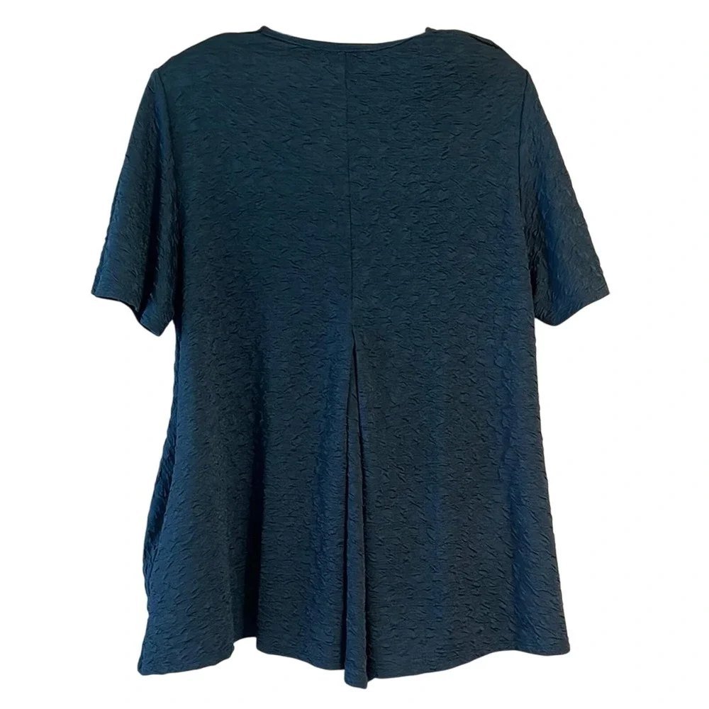 VTG Oscar de la Renta Textured Blue Swim Cover Up Single Button Closure Modest L